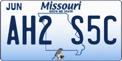 MO license plate AH2S5C