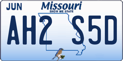MO license plate AH2S5D