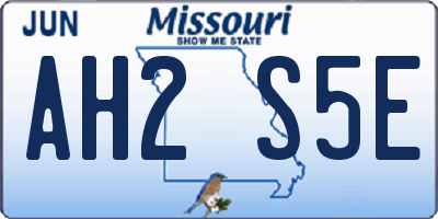 MO license plate AH2S5E