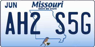 MO license plate AH2S5G