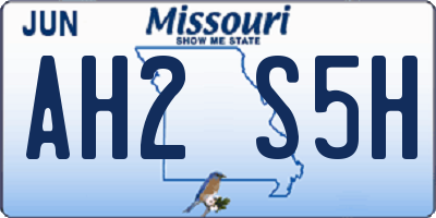 MO license plate AH2S5H