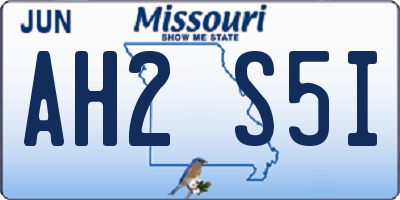 MO license plate AH2S5I