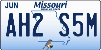 MO license plate AH2S5M