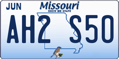 MO license plate AH2S5O