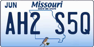 MO license plate AH2S5Q