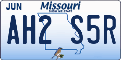 MO license plate AH2S5R