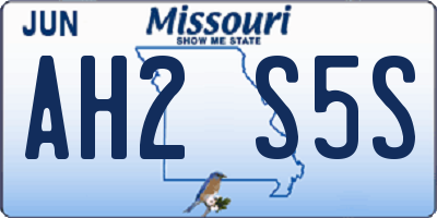 MO license plate AH2S5S