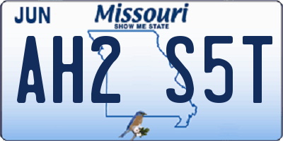 MO license plate AH2S5T