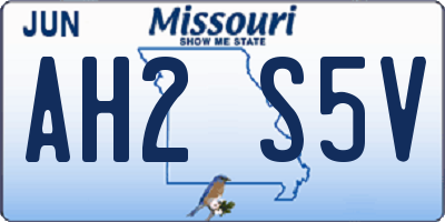 MO license plate AH2S5V