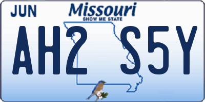 MO license plate AH2S5Y