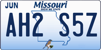 MO license plate AH2S5Z