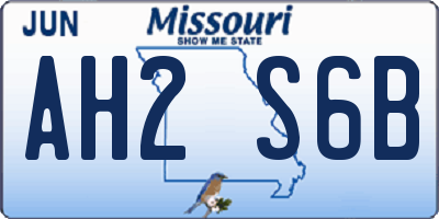 MO license plate AH2S6B