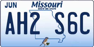 MO license plate AH2S6C