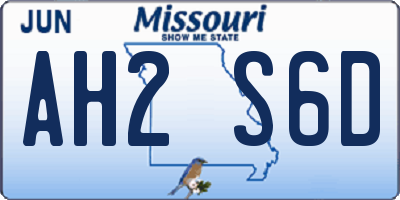 MO license plate AH2S6D