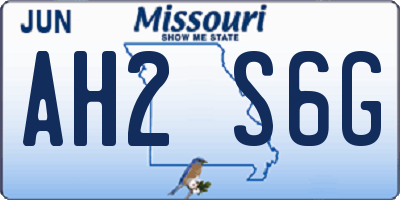 MO license plate AH2S6G