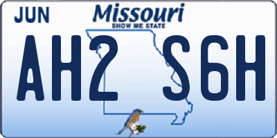 MO license plate AH2S6H