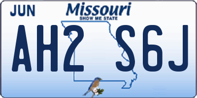 MO license plate AH2S6J