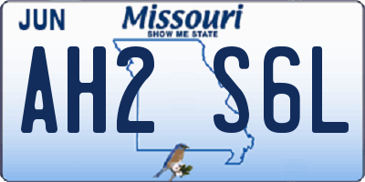 MO license plate AH2S6L