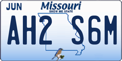 MO license plate AH2S6M