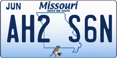 MO license plate AH2S6N