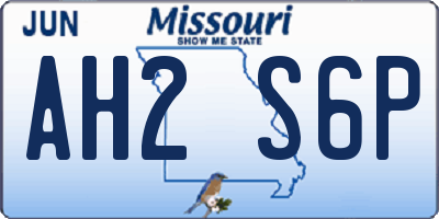 MO license plate AH2S6P