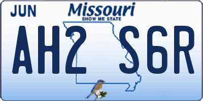 MO license plate AH2S6R