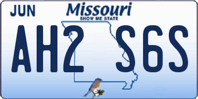 MO license plate AH2S6S