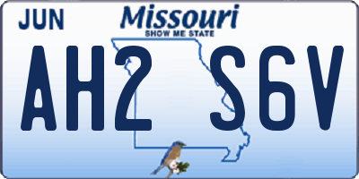 MO license plate AH2S6V