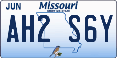 MO license plate AH2S6Y