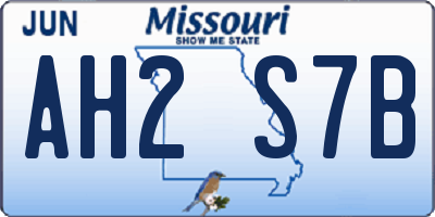 MO license plate AH2S7B