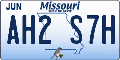 MO license plate AH2S7H