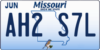 MO license plate AH2S7L