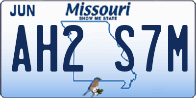 MO license plate AH2S7M