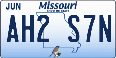 MO license plate AH2S7N