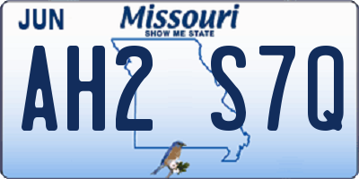 MO license plate AH2S7Q