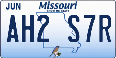 MO license plate AH2S7R