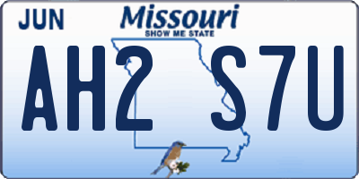 MO license plate AH2S7U