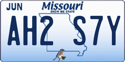 MO license plate AH2S7Y