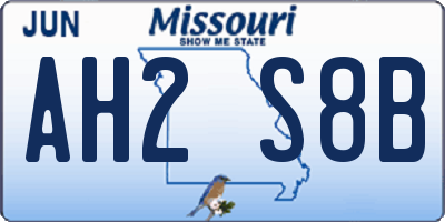 MO license plate AH2S8B