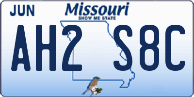 MO license plate AH2S8C