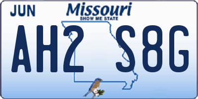 MO license plate AH2S8G