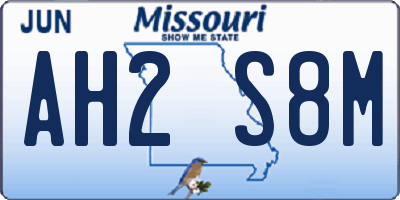 MO license plate AH2S8M