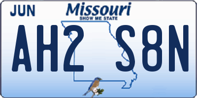 MO license plate AH2S8N