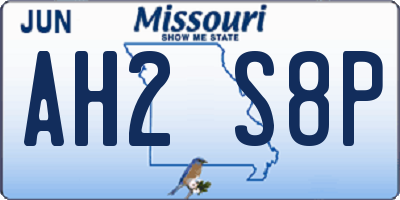 MO license plate AH2S8P