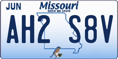 MO license plate AH2S8V