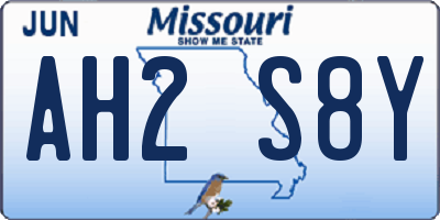 MO license plate AH2S8Y