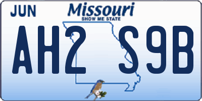 MO license plate AH2S9B