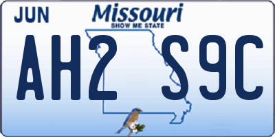 MO license plate AH2S9C