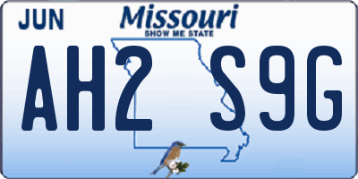MO license plate AH2S9G