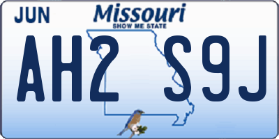 MO license plate AH2S9J